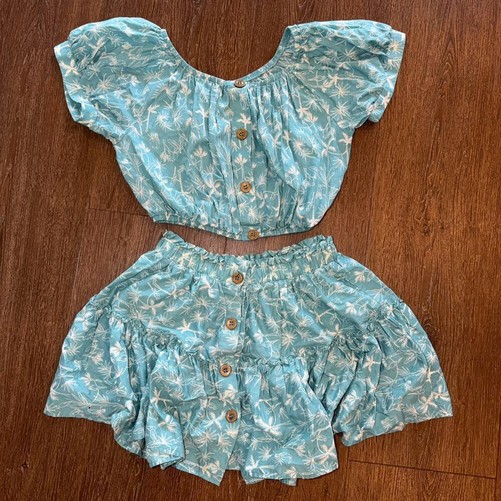 Eberjey Tropical Toucan Harper Top Skirt Beach Coverup Set Outfit Sz S